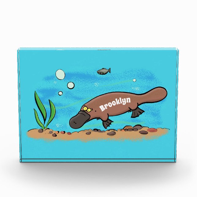 Bloque Para Fotos Personalizado de natación de Platypus Cute (Anverso)