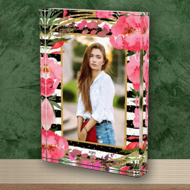 Bloque Para Fotos Personalizado de puntos de oro de franjas blancas  (Subido por el creador)