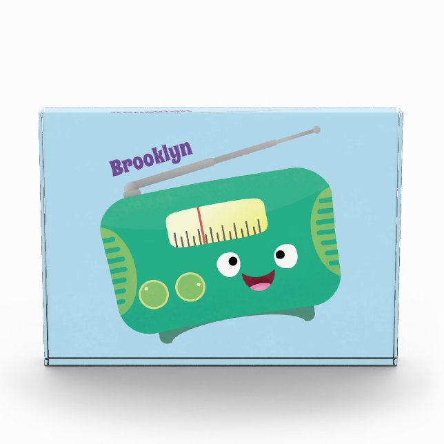 Bloque Para Fotos Personalizado de radio retro alegre y gracioso (Anverso)