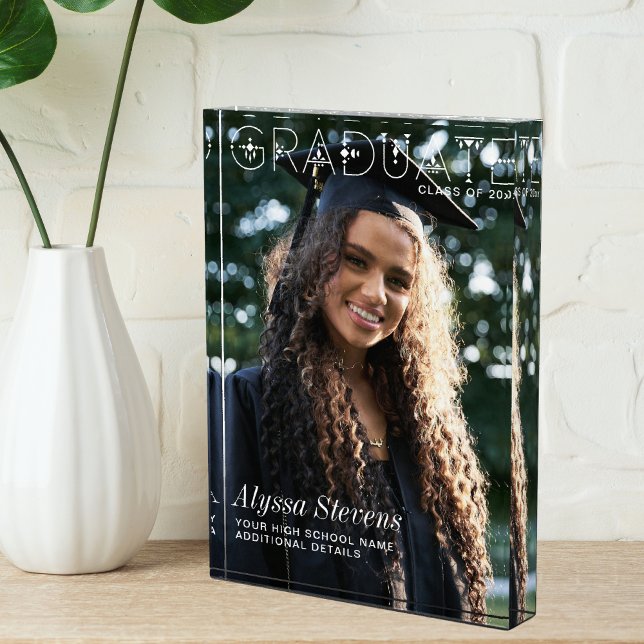 Bloque Para Fotos Personalizado de superposición blanca de graduado  (Subido por el creador)