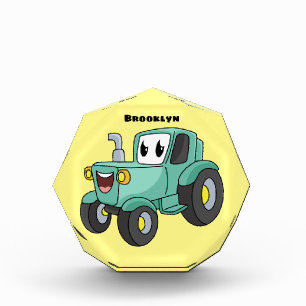 Bloque Para Fotos Personalizado de tractores verde feliz