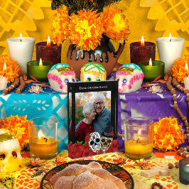 Bloque Para Fotos Personalizado Dearly Departed Day of the Dead Red