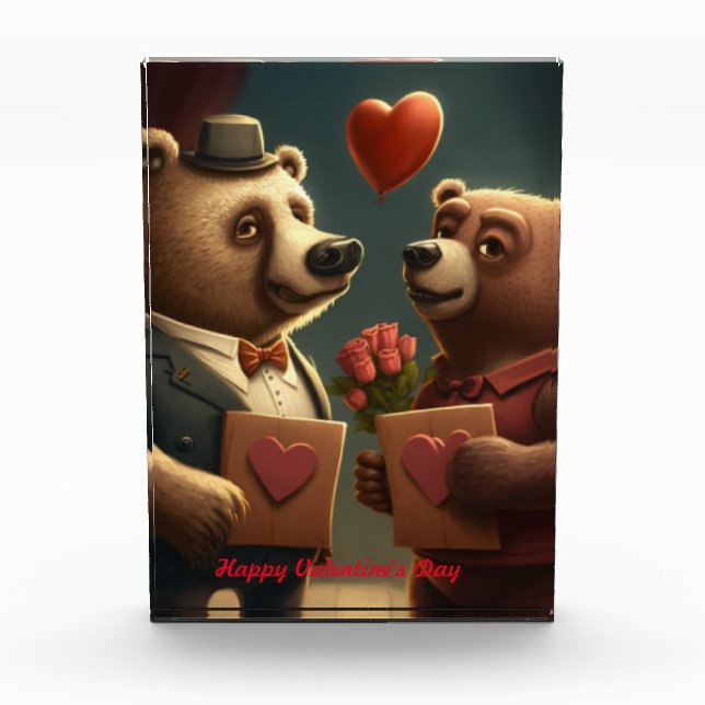 Bloque Para Fotos Personalizado del oso de San Valentín (Anverso)