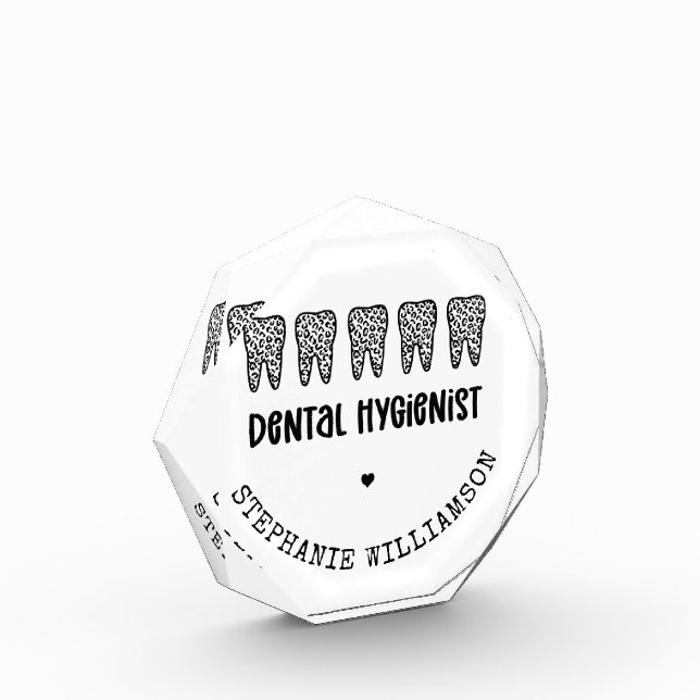 Bloque Para Fotos Personalizado Dental Hygienist Leoparst Print Teet (Izquierda)