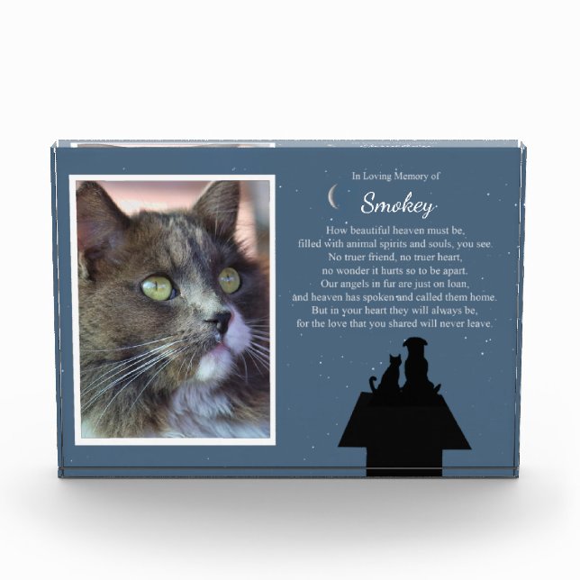 Bloque Para Fotos Personalizado en memoria de un gato o un perro mas (Anverso)