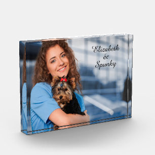 Bloque Para Fotos Personalizado Familia moderna Mascota de amor Perr