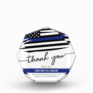 Bloque Para Fotos Personalizado Gracias Oficial de Policía Regalo de