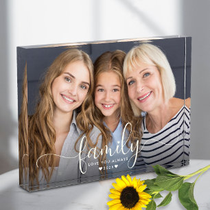 Bloque Para Fotos Personalizado moderno de tres generaciones de guio