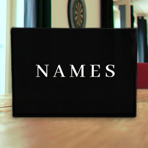 Bloque Para Fotos Personalizado negro simple Añadir su nombre elegan