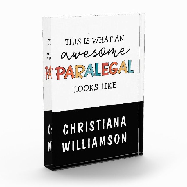 Bloque Para Fotos Personalizado Paralegal Awesome Legal Assistant Fu (Izquierda)