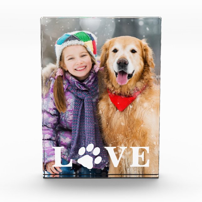 Bloque Para Fotos Personalizado Pet Lover Love Paw Print Dog Lover (Anverso)