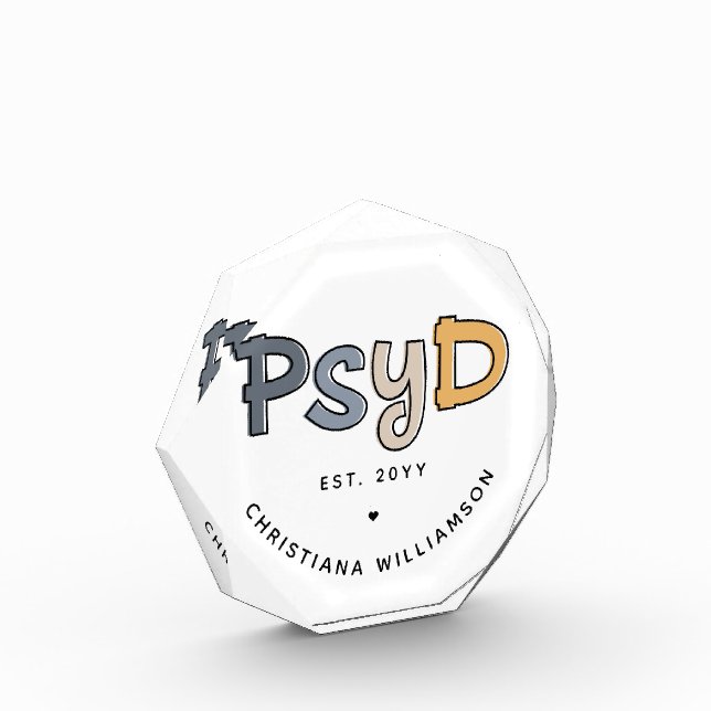 Bloque Para Fotos Personalizado PsyD Médica de Psicóloga (Izquierda)
