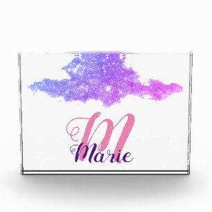 Bloque Para Fotos personalizado simple brillo púrpura rosa añádase s