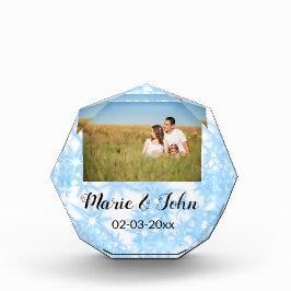 Bloque Para Fotos personalizado simple purpurina brillante azul colo