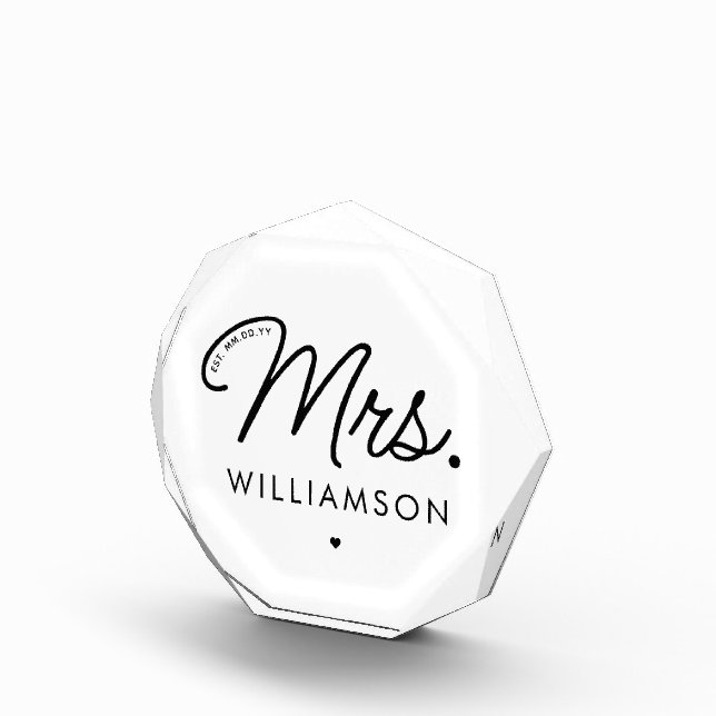 Bloque Para Fotos Personalizado Sra. Est. Guión moderno elegante rec (Derecha)