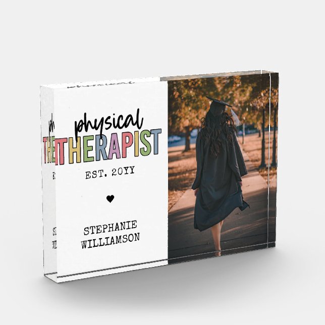 Bloque Para Fotos Personalizado Terapia física PT Regalos de graduac (Izquierda)