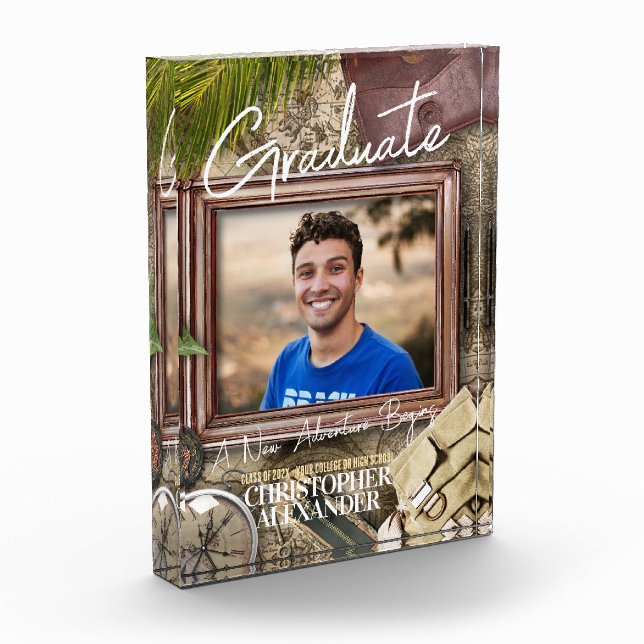 Bloque Para Fotos Personalizar los anuncios de graduación de aventur (Izquierda)