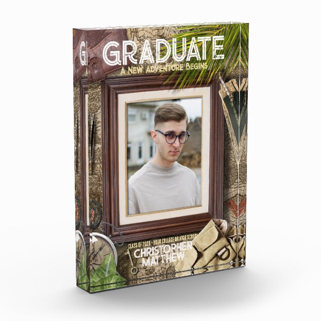 Bloque Para Fotos Personalizar los anuncios de graduación de aventur (Izquierda)