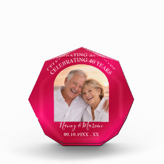Bloque Para Fotos Personalized Elegant Ruby 40th Anniversary Gift