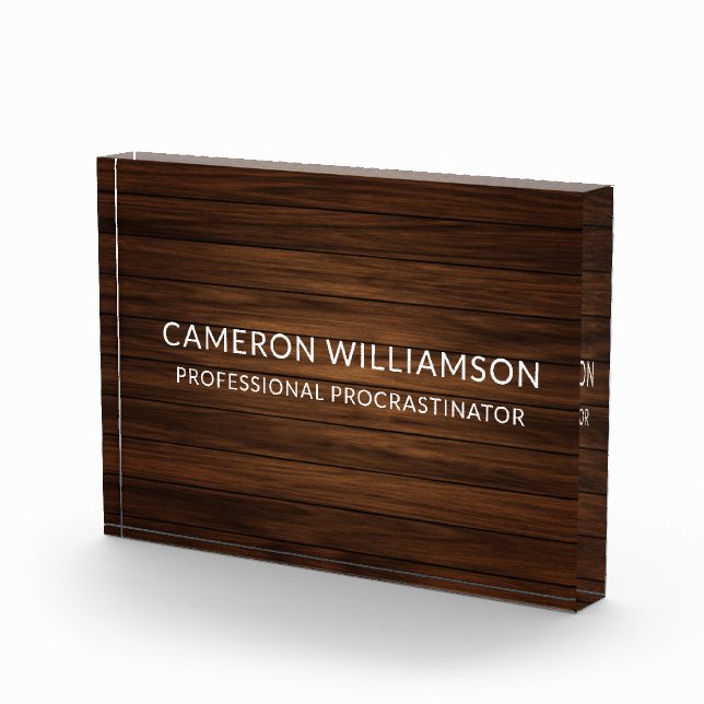 Bloque Para Fotos Personalized Funny Wood Paneling Procrastinator (Derecha)