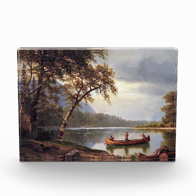 Bloque Para Fotos Pesca de salmón en el Cascapediac Albert Bierstadt (Anverso)