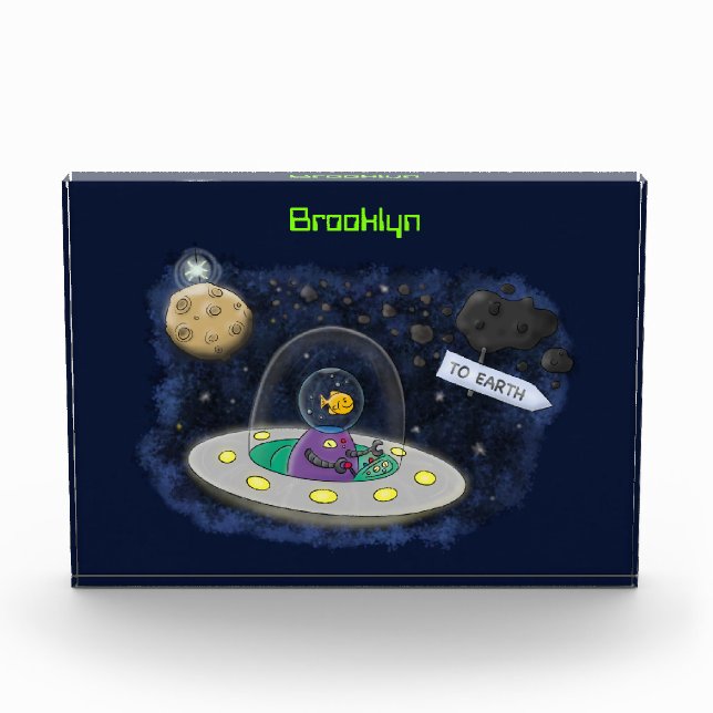 Bloque Para Fotos Pescado alegre lindo del ilustracion del personali (Anverso)