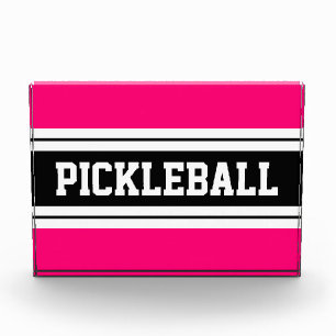 Bloque Para Fotos PICKLEBALL Deportivo Brillante Rayos Blancos Negro