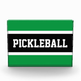 Bloque Para Fotos PICKLEBALL Fun Athletic Black Green White Stripes