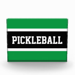 Bloque Para Fotos PICKLEBALL Fun Athletic Black Green White Stripes