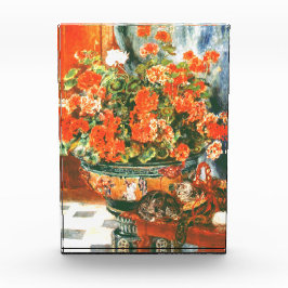 Bloque Para Fotos Pierre-Auguste Renoir Geranios Y Gatos  