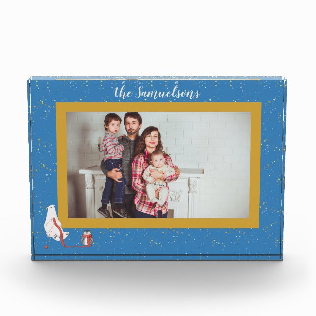 Bloque Para Fotos Pingüino de oso polar fotográfico personalizado en (Anverso)