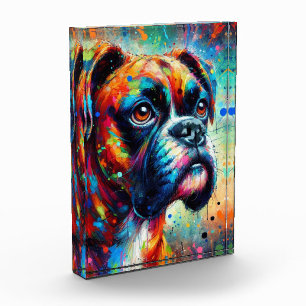 Bloque Para Fotos Pintura de perro de arte pop colorista impresionis