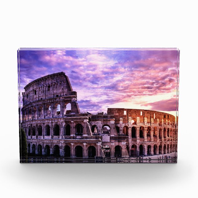 Bloque Para Fotos Pintura del Coliseo en Roma al atardecer (Anverso)