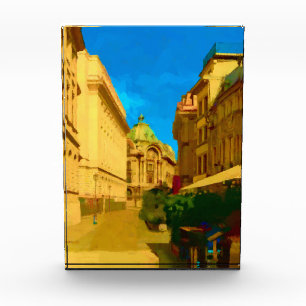 Bloque Para Fotos Pintura digital de la ciudad de Bucarest