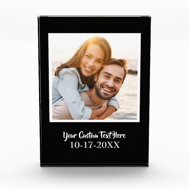 Bloque Para Fotos Plantilla personalizada recuerdo elegante negro ch (Anverso)