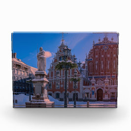 Bloque Para Fotos Plaza del ayuntamiento de Riga en invierno