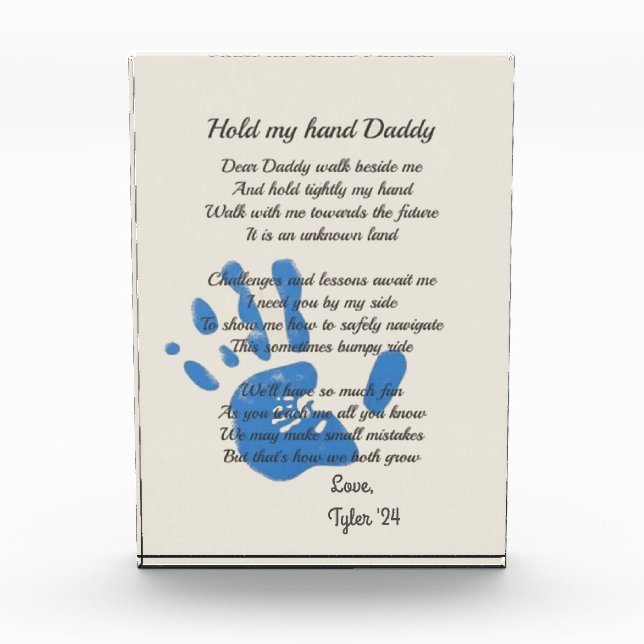 Bloque Para Fotos Poema personalizado Querido Papá (Anverso)