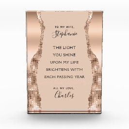 Bloque Para Fotos Poema romántico de oro de San Valentín Rosa