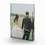 Bloque Para Fotos Por siempre lindo y caprichoso boda<br><div class="desc">Muestra tus fotos bodas favoritas con este moderno bloque fotográfico,  con la palabra "Forever" en un hermoso superpuesto de texto. Puede cambiar fácilmente el color y el tamaño del texto para que se ajuste a su imagen.</div>