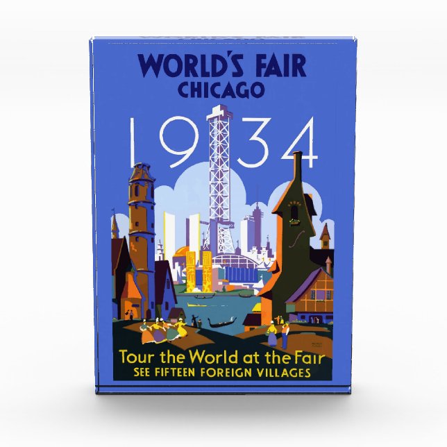 Bloque Para Fotos Poster de la Feria Mundial de Chicago 1934 (Anverso)