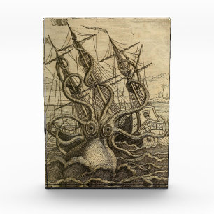 Bloque Para Fotos Poster del buque monstruo del mar de calamar gigan