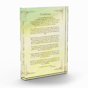 Bloque Para Fotos Póster del poema Desiderata de Max Ehrmann