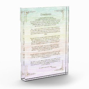 Bloque Para Fotos Póster del poema Desiderata de Max Ehrmann