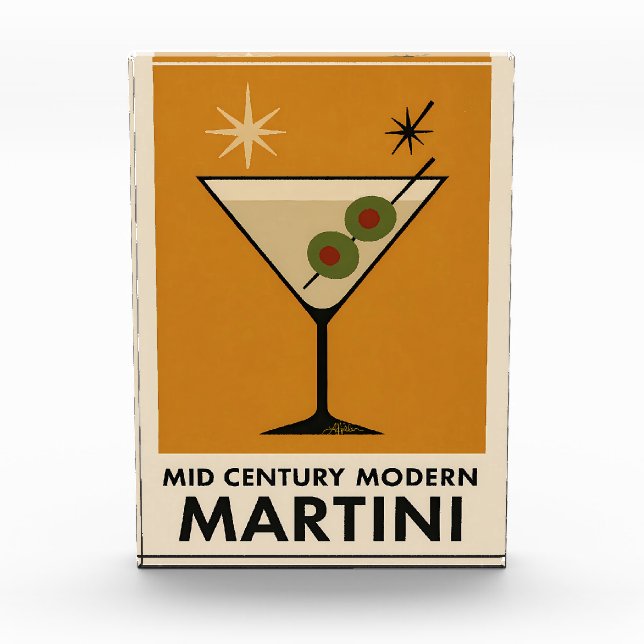 Bloque Para Fotos Poster Style Mid Century Modern Martini (Anverso)