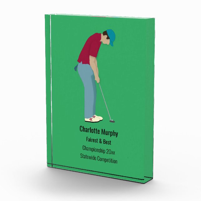 Bloque Para Fotos Premio al Putting de golf/Trofeo (Derecha)