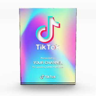 Bloque Para Fotos Premio personalizado canal de TikTok