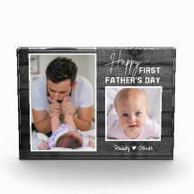 Primer Día del Padre Nuevo Papá Madera Negra 2 Fot