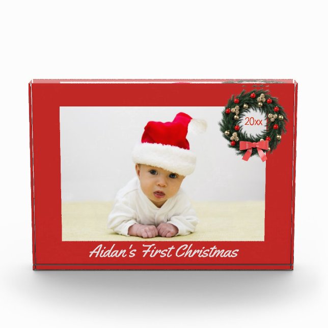 Bloque Para Fotos Primera Navidad con año (Anverso)