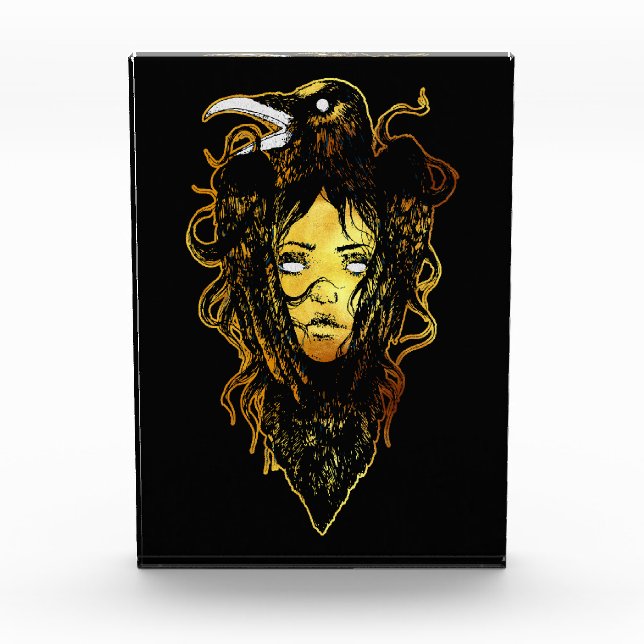 Bloque Para Fotos Princesa abrazada por un cuervo (Anverso)