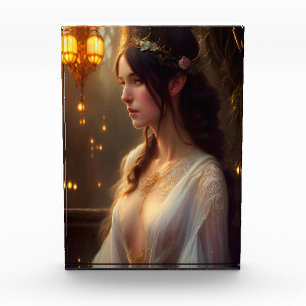 Bloque Para Fotos Princesa Elven con vestido de encaje blanco